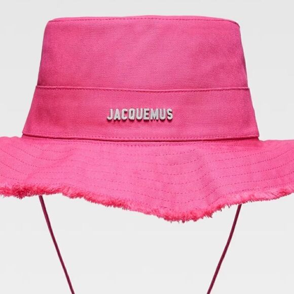 NEW With Tags Jacquemus Bucket Hat Bright Pink - With Dust bag Authentic Size 58 - Picture 1 of 7
